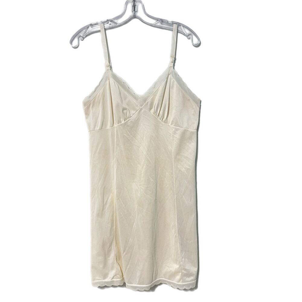 Vintage Aristocraft Babydoll Slip Dress 38 Adjustable Straps Cream USA Made Y2K